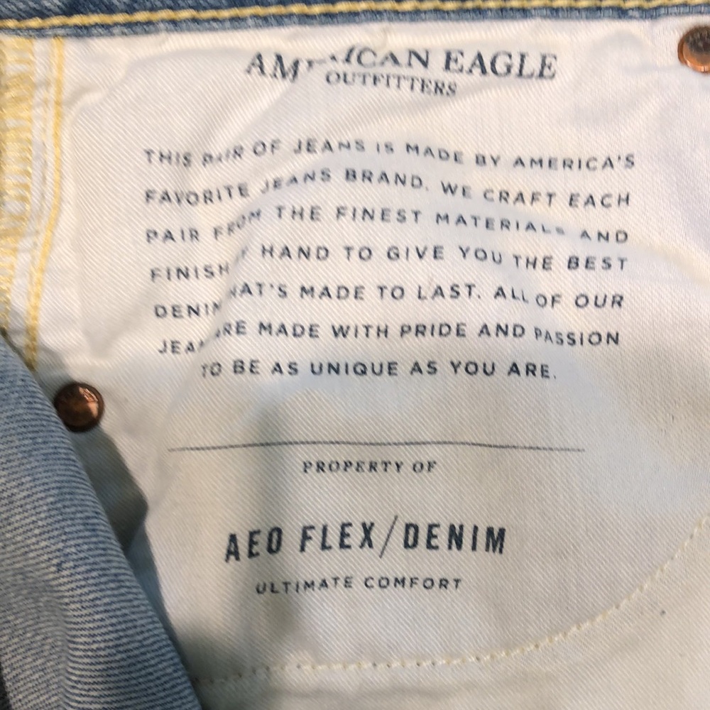 AEO Blue Jeans Skinny Distressed Size 32x30 - Picture 5 of 11